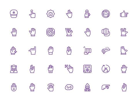 35 íconos para mando en regular limpiar línea formato profesional icono conjunto vector