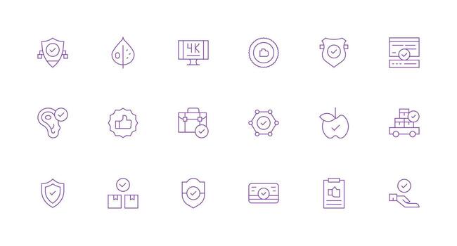 18 Icons for Ok in Minimal Line Format User Interface Icons for Digital Products vector