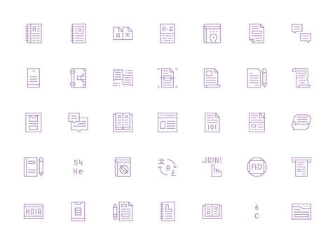 35 Light Line Vectors for Text Theme Essential Icons for Rapid UI Building