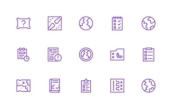 Regular Line Style Incomplete Icons with 15 Vectors Simple Icon Pack