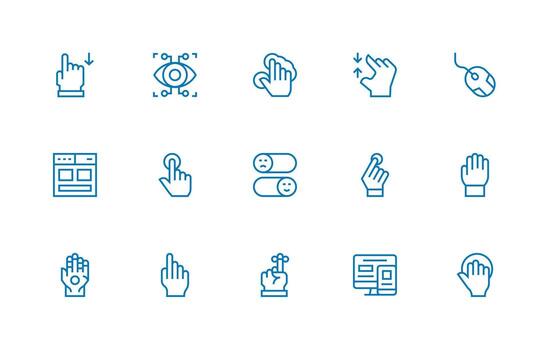 ui icono conjunto con 15 regular línea gráficos esencial íconos para rápido ui edificio vector