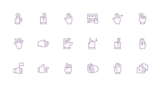 18 Minimal Line Icons for Gesture Graphics Clean Icon Set Icon Pack for UI Projects vector