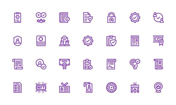 Bold Line Style Verification Icons with 28 Vectors Neutral Style Icons for Any Project