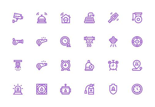 24 Thick Line Line Style Icons from Alarm Collection Web and App Icon Pack Collection vector