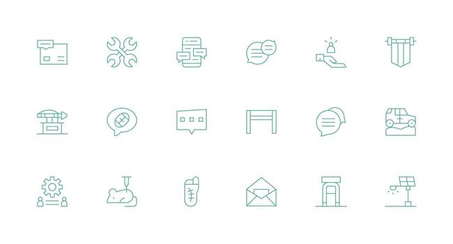 Support Icon Collection with 18 Minimal Line Designs Icon Collection Set vector