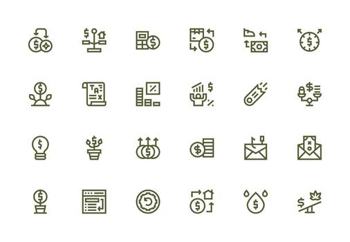 Return Icon Set with 24 Thick Line Line Graphics Digital Product Icons for Fast Delivery vector