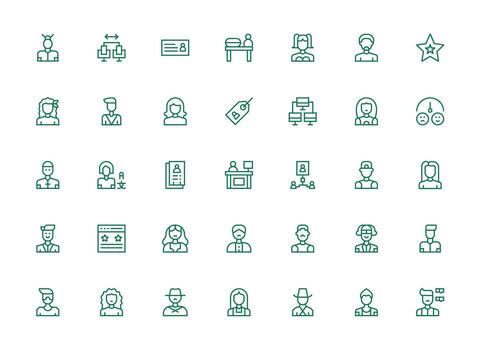 35 Regular Clean Line Style Icons from Client Collection All Device Compatible Icon Set vector
