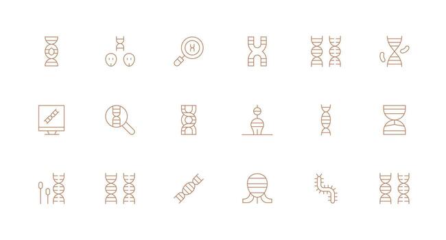 Minimal Line Style Chromosome Icons with 18 Vectors Web Icon Collection