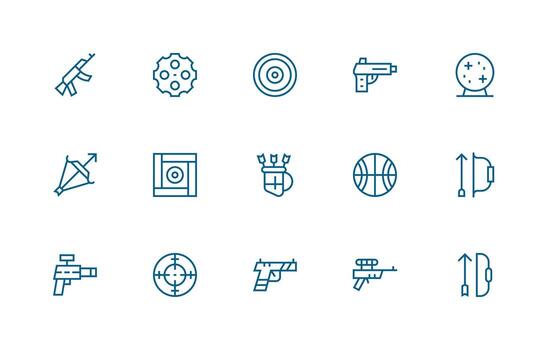 Shooting featuring 15 Icons in Regular Line Design Clean Icon Collection for Web Use vector