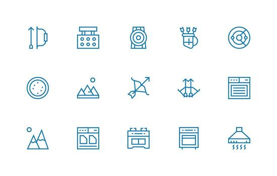 15 Icons for Range in Regular Line Format Full Icon Library for UI Designers vector