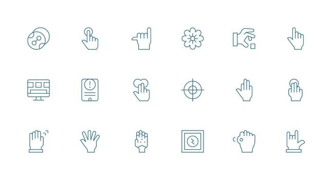 ui icono colección con 18 mínimo línea diseños monitor icono paquete vector