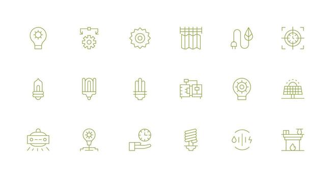 Efficient including 18 Minimal Line Illustrations Icon Set for Web vector