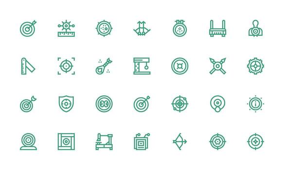 28 Icons for Precision in Bold Line Format Design Ready Icon Set for Teams vector
