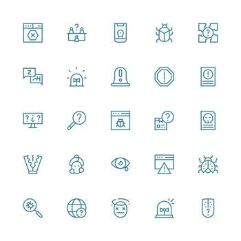 problema diseño íconos presentando 25 en medio carrera contorno estilo de confianza íconos para todas interfaces vector