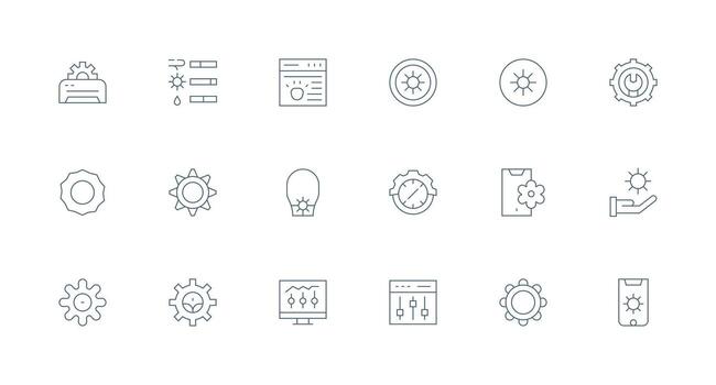 18 mínimo línea vectores para retocar tema neutral estilo íconos para ninguna proyecto