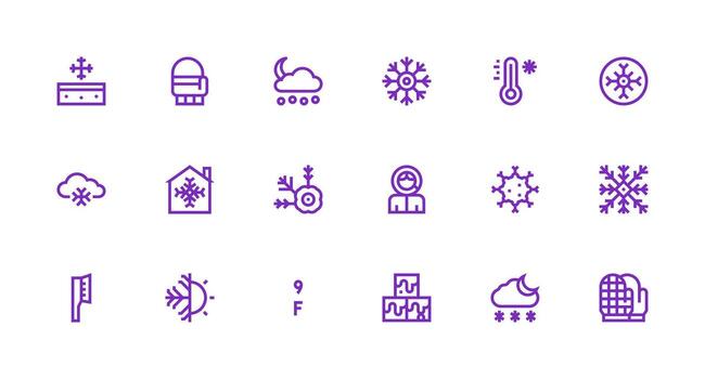 Frost including 18 Strong Stroke Line Illustrations Neatly Designed Icons for Web Platforms vector