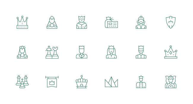 Royalty Visual Pack containing 18 Minimal Line Icons Clean Icon Set Icon Pack for UI Projects vector