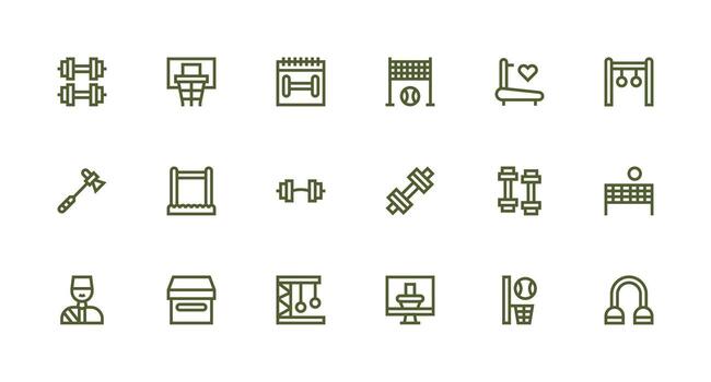 18 íconos para físico en fuerte carrera línea formato de uso múltiple icono diseño paquete vector