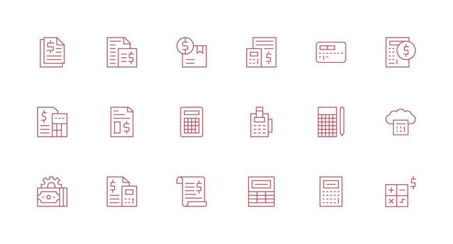 Minimal Line Icons from Accounting Software Set with 18 Vectors Detailed Icon Collection for Design Systems