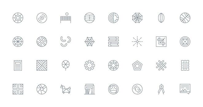 Lines Visual Pack containing 32 Thin Line Icons Reusable Icon Set vector