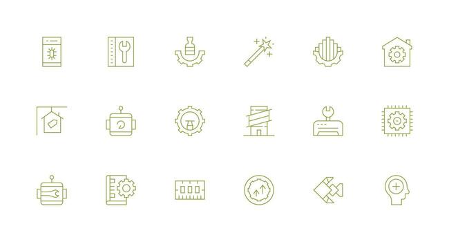 Minimal Line Style Upgrade Icons with 18 Vectors Essential Icon Set for Teams