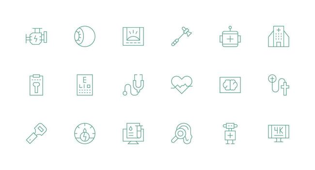 18 Minimal Line Vectors for Diagnostic Theme UI and UX Focused Icon Collection