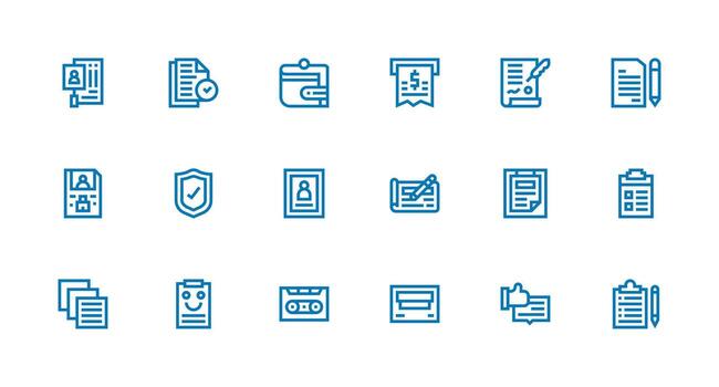 18 Strong Stroke Line Style Icons from Record Collection Simplified Icon Pack for Visual Tools vector