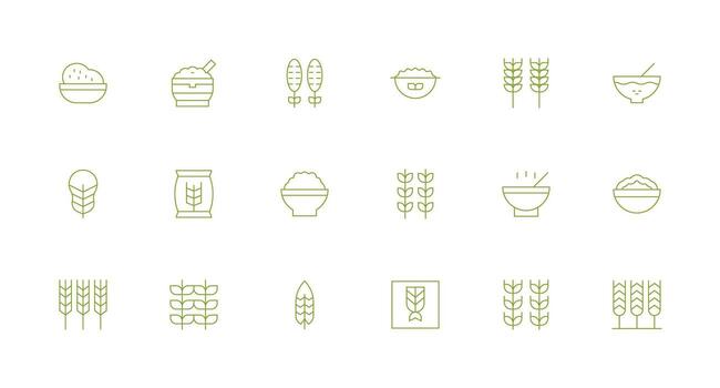 Cereal including 18 Minimal Line Illustrations Icon Set for Web vector
