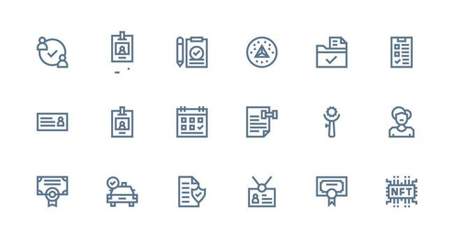 18 Icons for Verification in Strong Stroke Line Format All Device Compatible Icon Set vector