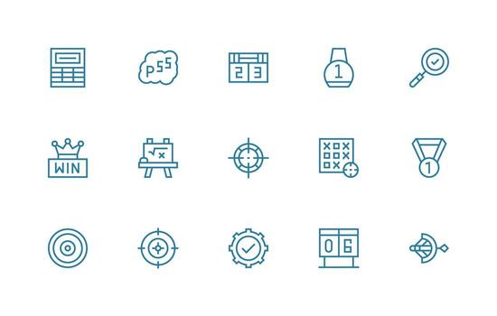 Result Icon Collection with 15 Regular Line Designs Quick Access Icons for UI Development vector
