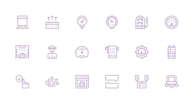 Level Design Icons featuring 18 in Minimal Line Style Layout Icon Collection vector