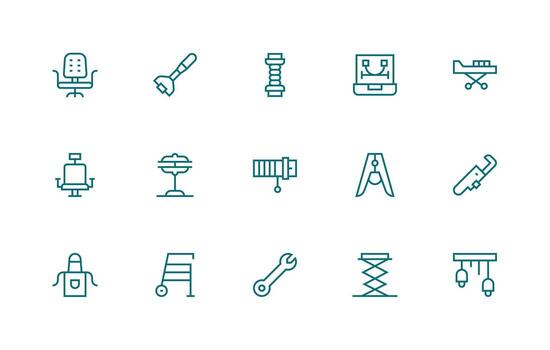 15 Adjustable Icons in Regular Line Aesthetic Essential Icons for Rapid UI Building vector