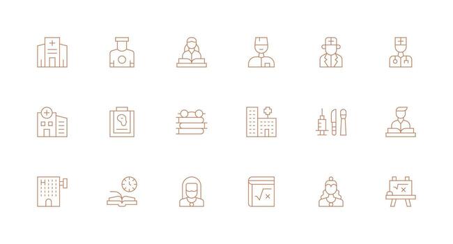 Exam Set with 18 Minimal Line Icons Balanced Icon Set for Functional Design vector