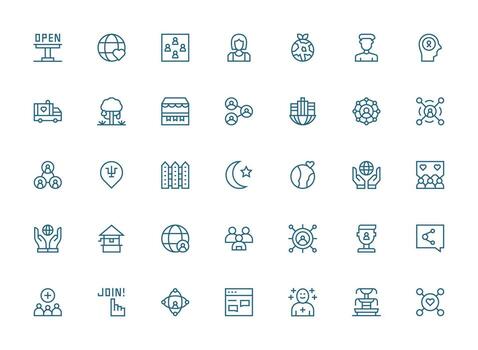 35 Regular Clean Line Vectors for Community Theme Scalable Icons for All Themes