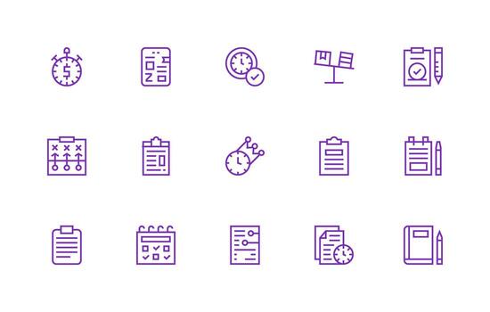 Task Visual Pack containing 15 Regular Line Icons App Icon Pack vector