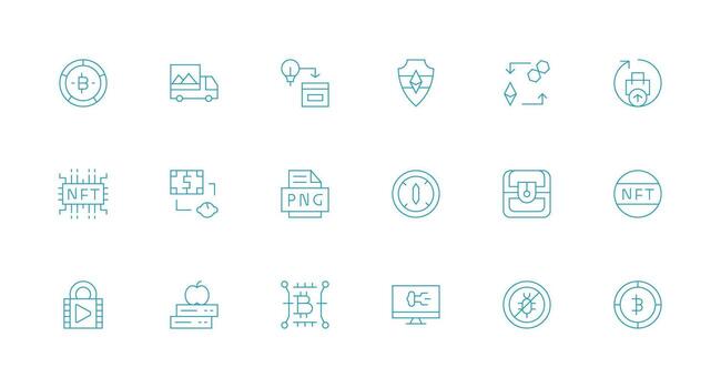 Digital Asset including 18 Minimal Line Illustrations Flexible Icon System for Web Interfaces vector