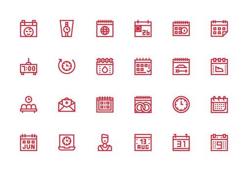 Appointment featuring 24 Icons in Thick Line Line Design Balanced Icon Set for Functional Design vector