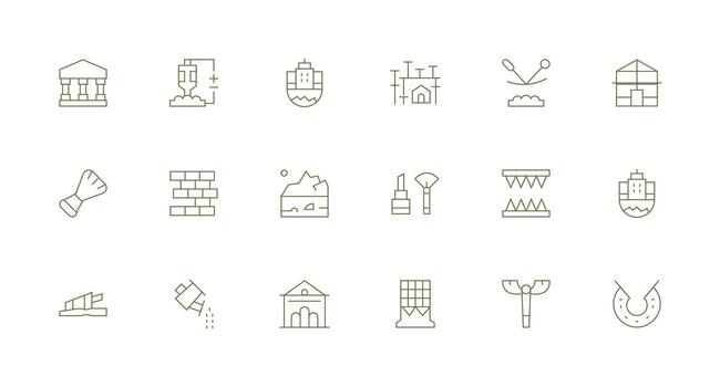 18 Minimal Line Icons for Foundation Graphics Detailed Icon Collection for Design Systems vector