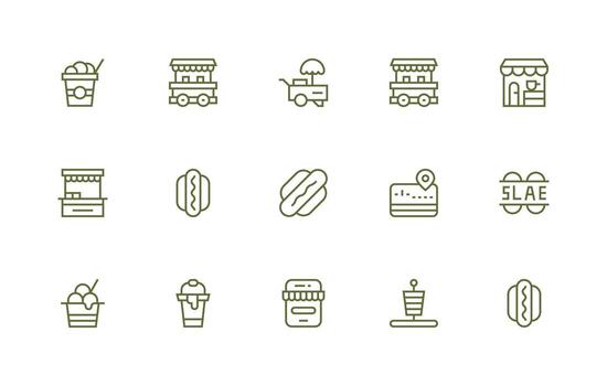 15 Regular Line Icons for Vendor Graphics Quick Access Icons for UI Development vector