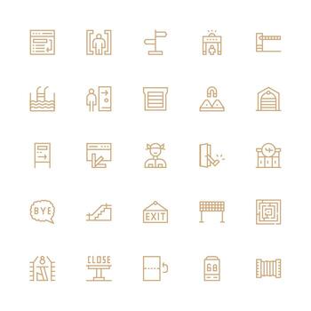 Medium Stroke Outline Icons from Exit Set with 25 Vectors UI Icon Set