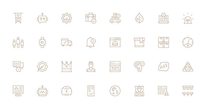 32 íconos para estado en Delgado línea formato de múltiples fines icono conjunto vector