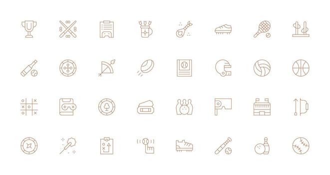 32 juego íconos en Delgado línea estético esencial íconos para rápido ui edificio vector