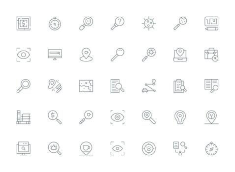 Light Line Style Find Icons with 35 Vectors High-Resolution Icons for Any Platform