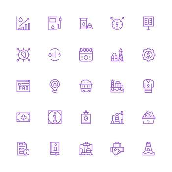 Medium Stroke Outline Style Resource Icons with 25 Vectors Interface Icon Collection