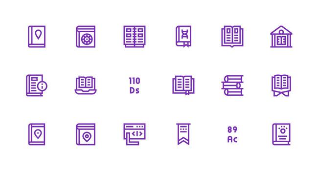 referencia diseño íconos presentando 18 en fuerte carrera línea estilo funcional icono serie vector