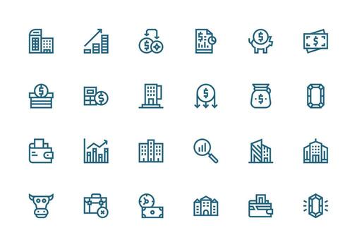 Thick Line Line Icons from Investment Set with 24 Vectors Essential Icons for Rapid UI Building