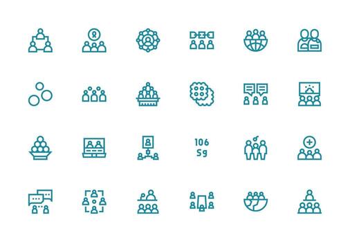Thick Line Line Icons from Group Set with 24 Vectors Neatly Designed Icons for Web Platforms