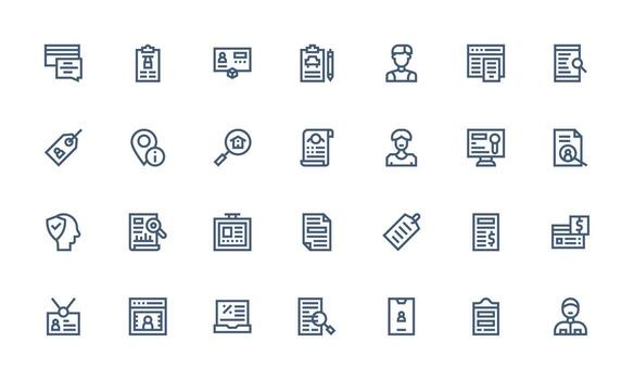 Details Design Icons featuring 28 in Bold Line Style Clean Set for Layout Prototypes vector