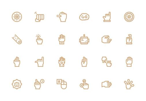 mando presentando 24 íconos en grueso línea línea diseño lleno icono biblioteca para ui diseñadores vector