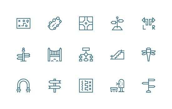15 Regular Line Style Icons from Path Collection Reliable Icons for All Interfaces vector